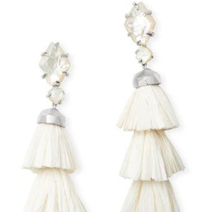 Kendra Scott Denise Silver Statement Earrings White